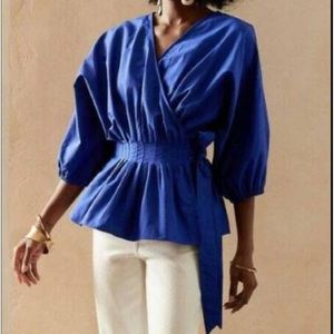 Banana Republic Balloon-sleeve Wrap Top Size Medium Tall